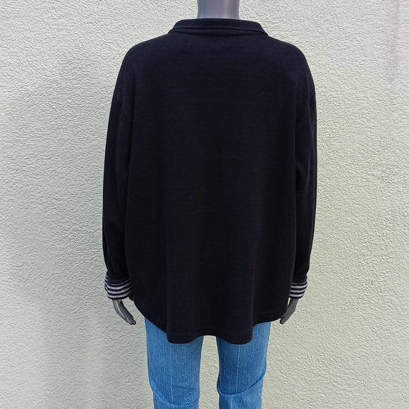 ERIKA II COLLECTION LADIES COTTON BLEND CARDIGAN W/STRIPED TRIM (RUSSIA) - Picture 5 of 17